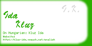 ida kluz business card